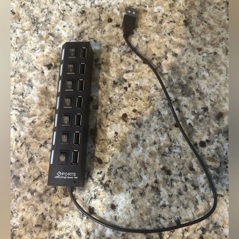 7 Ports USB 2.0 High Speed Hub Phone Tablet charger USB charging station